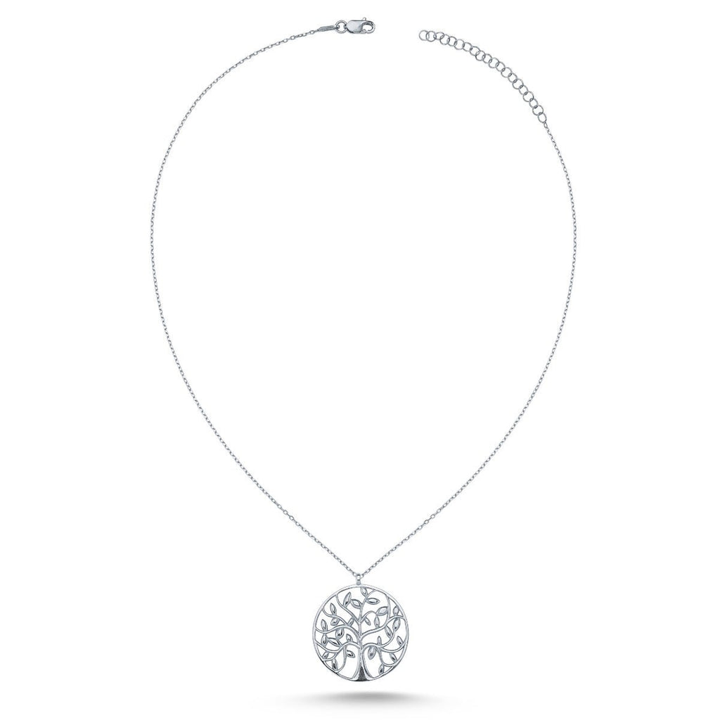 Dainty Tree of Life Necklace Pendant in Silver