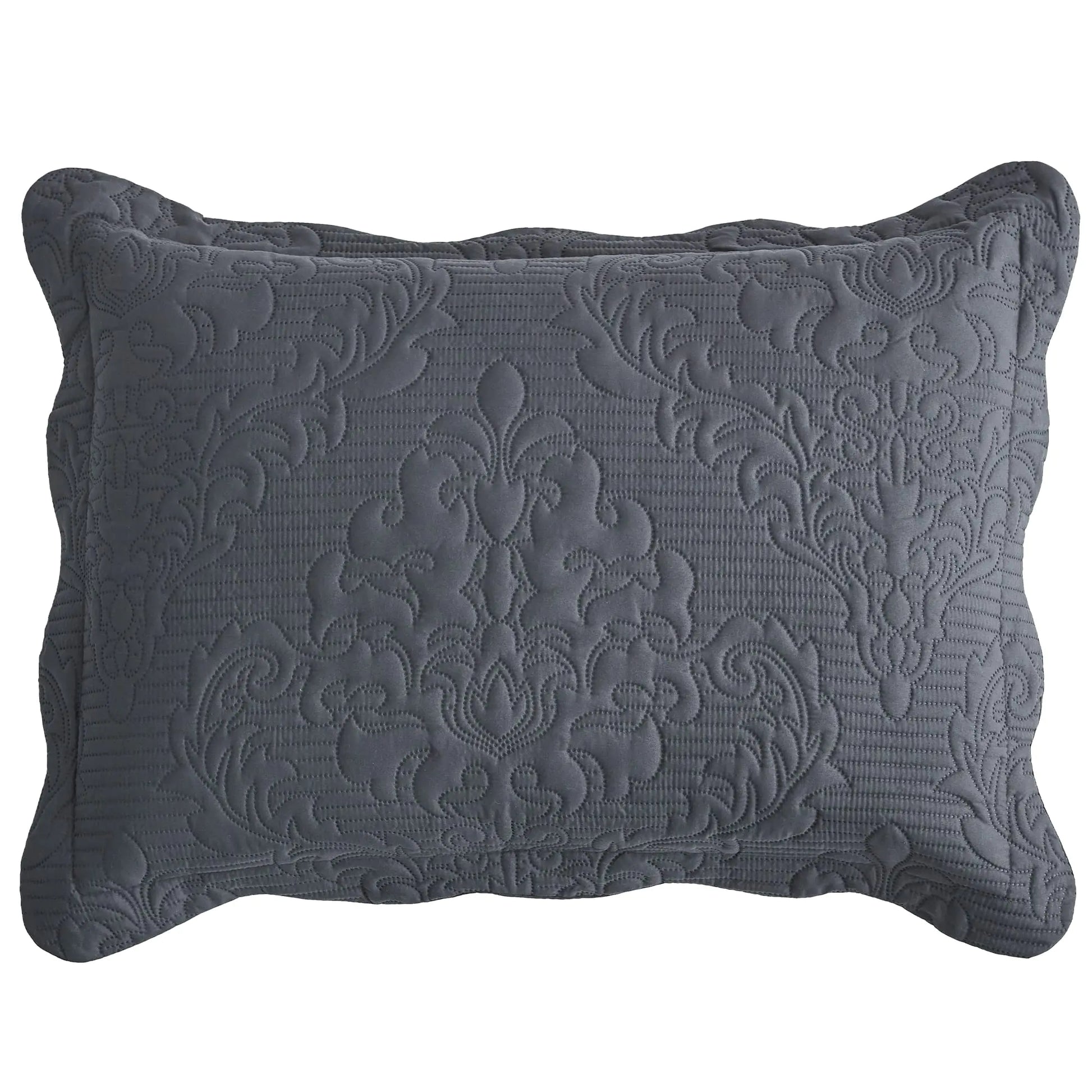 CHIXIN Microfiber King Pillow Shams Set of 2 - Decorative Pillow Covers - Dark Grey - Size (20" x 36")