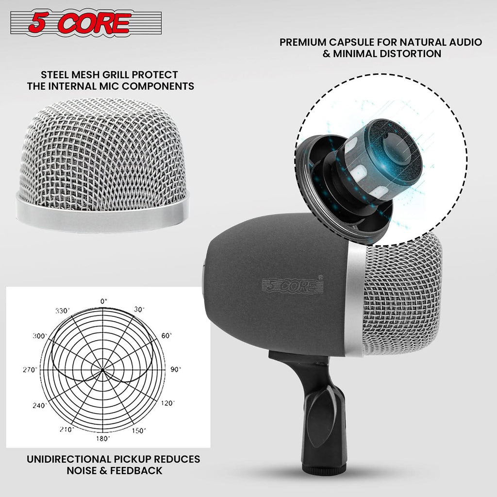 5Core Conga Mic Snare Tom Microphone Drum Kit Condenser XLR Instrument
