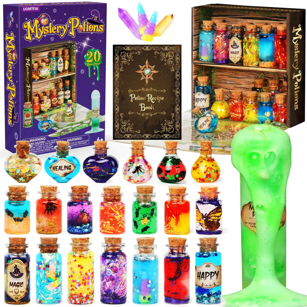 UOMTFAI Mystery Potion Craft Kit for Kids Mix 20 Magic Wizard Potion Creative Christmas Decorations Birthday Gifts Toys for Boys and Girls Age 6 7 8 9 10+