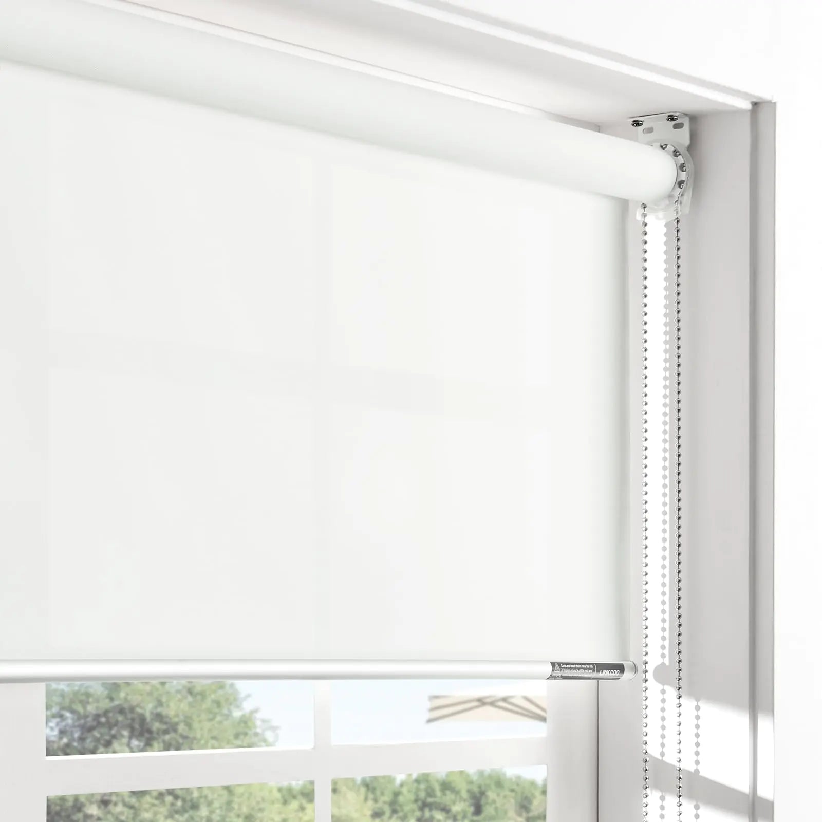 LINKCOO 50% Blackout Roller Window Shades Room Darkening Window Blinds with Thermal Insulated Fabric Roll Pull Down Shades for Home and Office White Width 40" Max Drop Height 72"