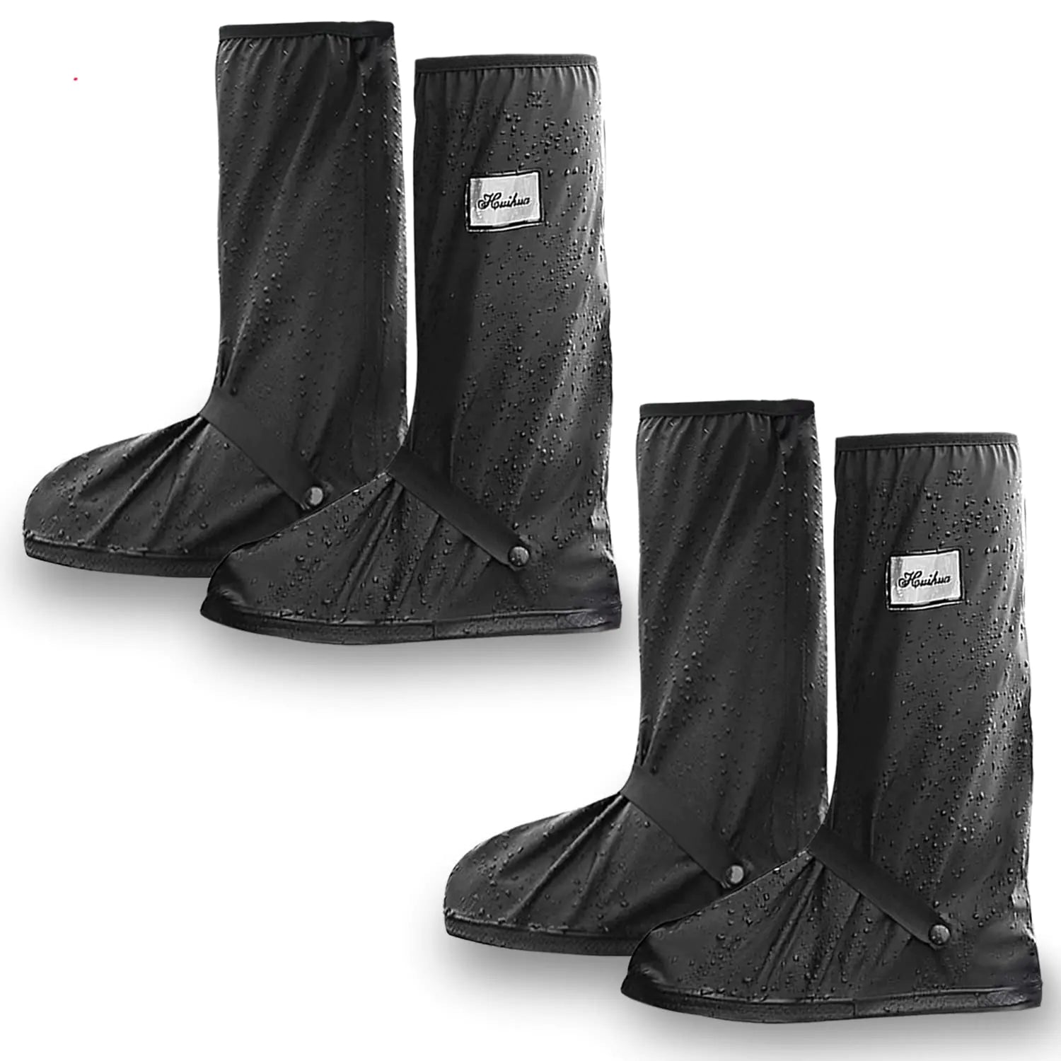 LINKEASE Waterproof Shoe Cover Foldable Rain Boot Cover Reusable Rain Snow Shoe Cover with Reflector Suitable for Motorcycle Fishing Gardening Cycling Painting (Medium 2 Pairs)