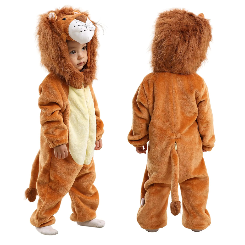 TONWHAR Infant And Toddler Halloween Cosplay Costume Kids Animal Outfit Snowsuit(18-24 MonthsLion)