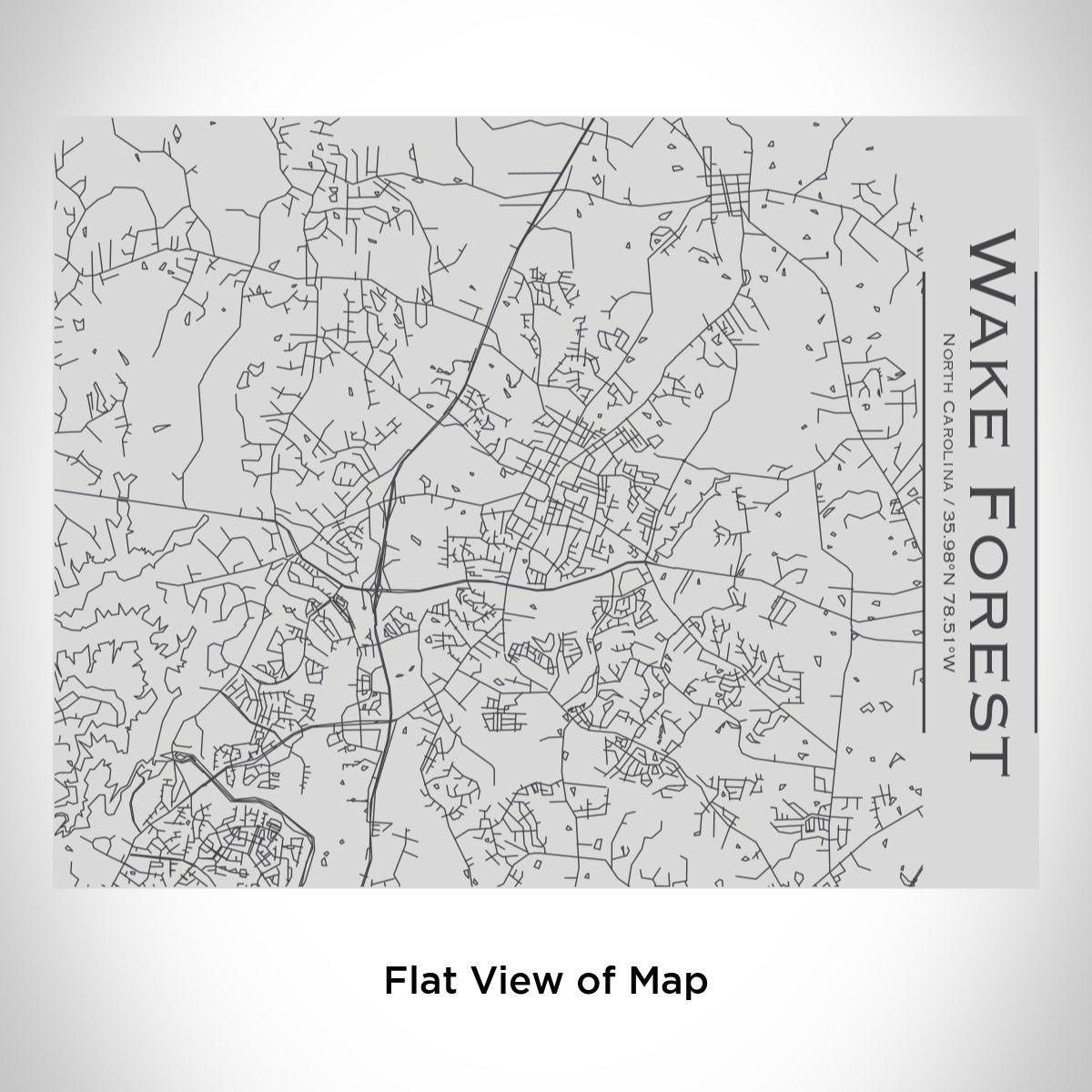 Wake Forest - North Carolina Map Bottle with Bamboo Top