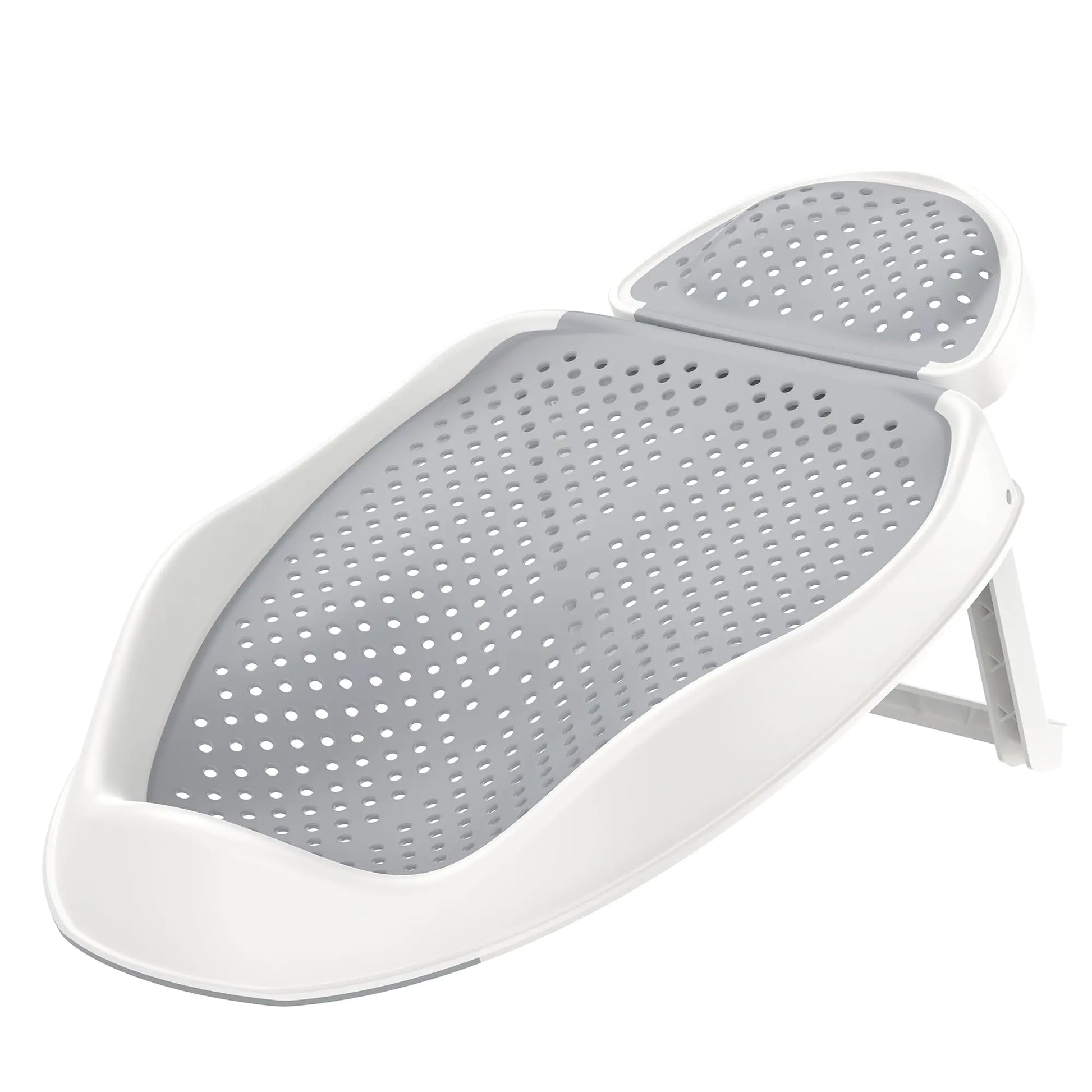 GloTika Foldable Baby Bathtub Support Ergonomic Mesh Infant Bathtub Portable Baby Bath Tub for Newborn Babies 0-6 Months Grey