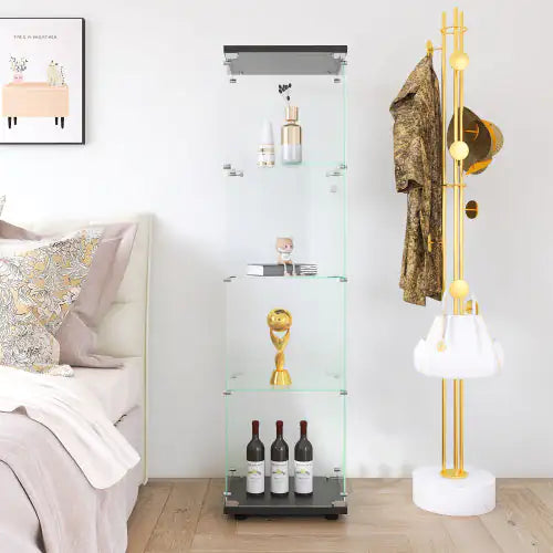 Glass Display Cabinet 4 With Gantry, Suitable For Living Room, Bedroom, Office