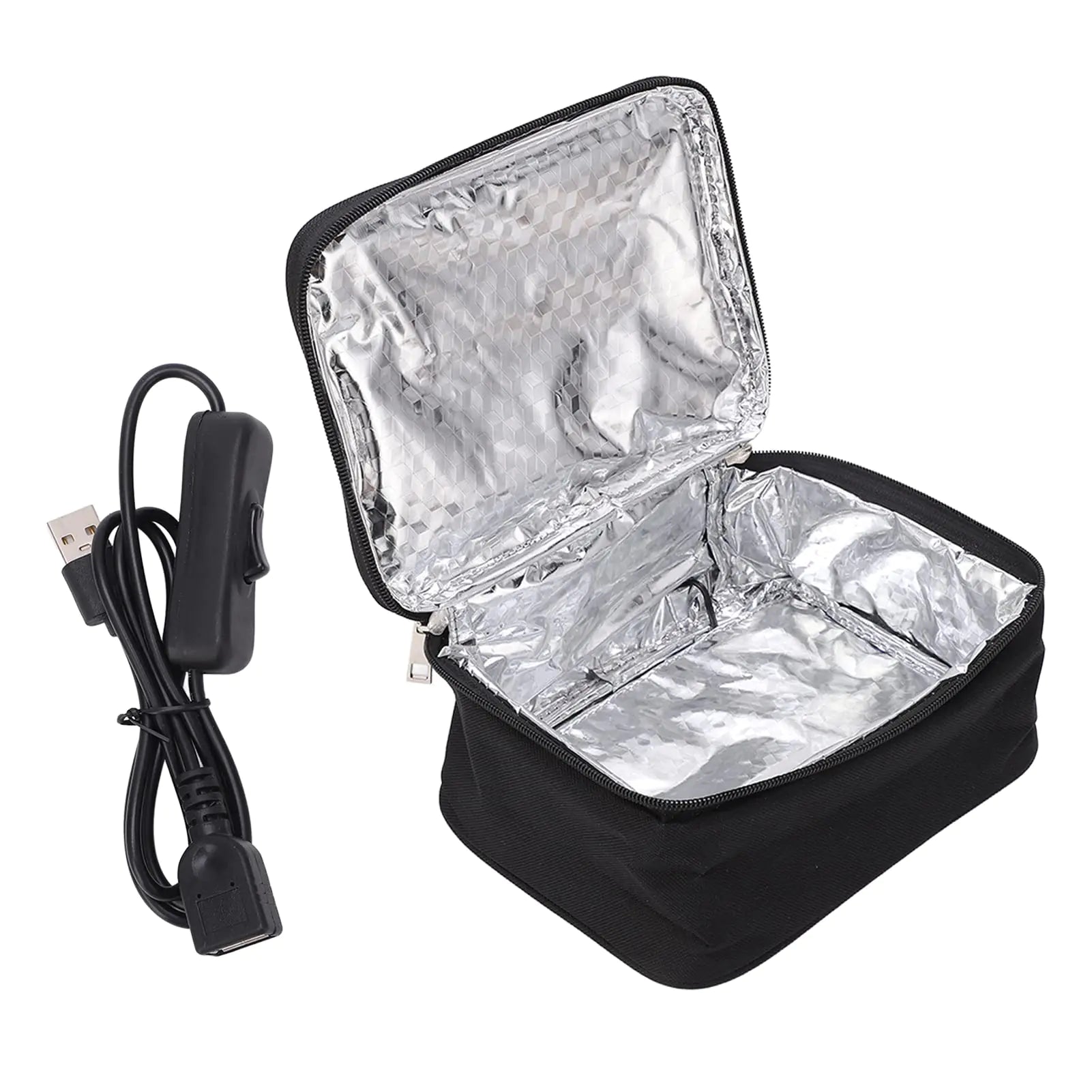 Electric Lunch Box Bag USB Powered Lunch Box Warmer Portable Oven Heating Lunch Box Food Warmer with 2 Heating Methods for Office Travel Home Kitchen