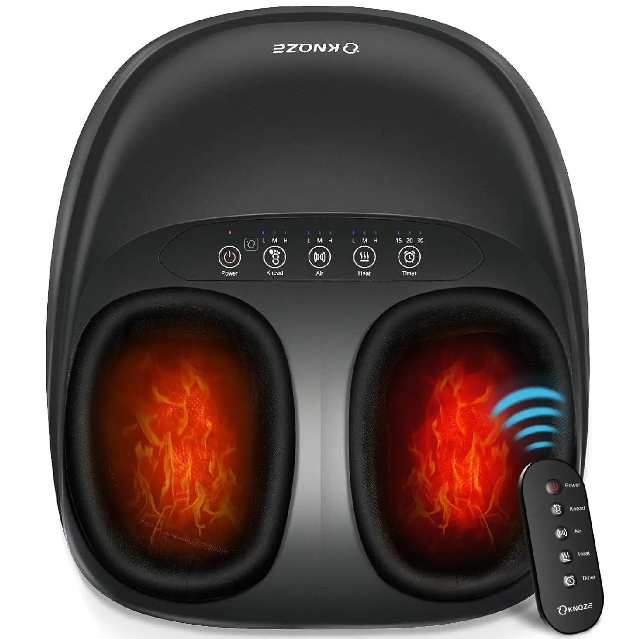 KNQZE Foot Massager Machine with Heat Shiatsu Deep Kneading Foot Massager with Remote Compression Multi-Massage Modes Auto-Off Timers Gifts for Women Men FSA or HSA Eligible
