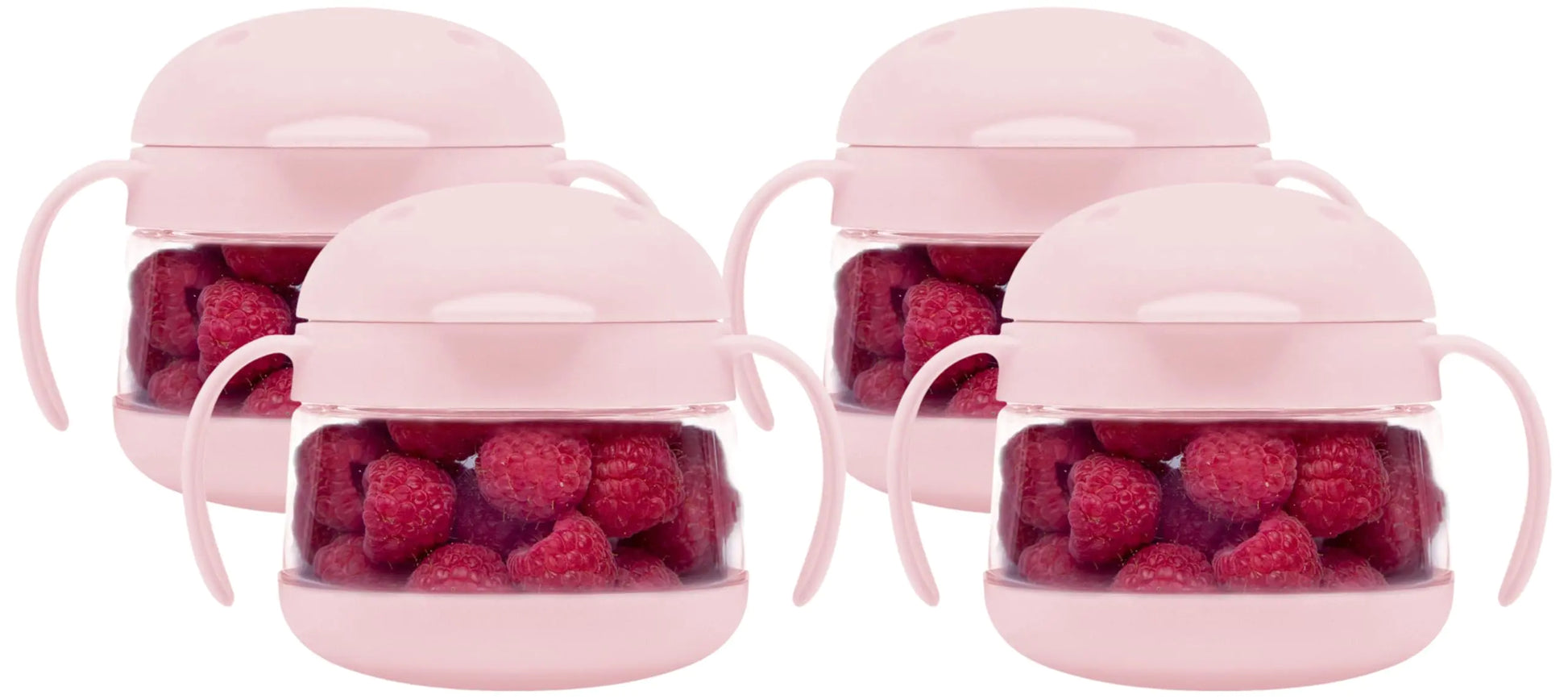 Ubbi Tweat No Spill Snack Container for Kids BPA-Free Toddler Snack Container Blush Pink (Pack of 4)